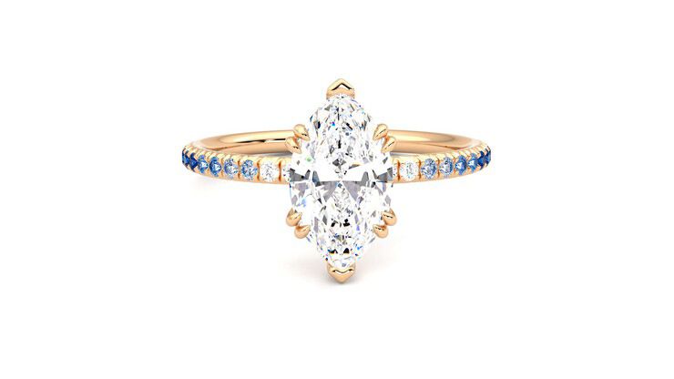 Taylor & Hart Damson Marquise Engagement Ring 360 degree image 1