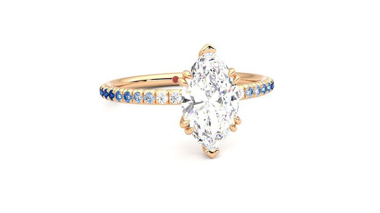 Taylor & Hart Damson Marquise Engagement Ring 360 degree image 3
