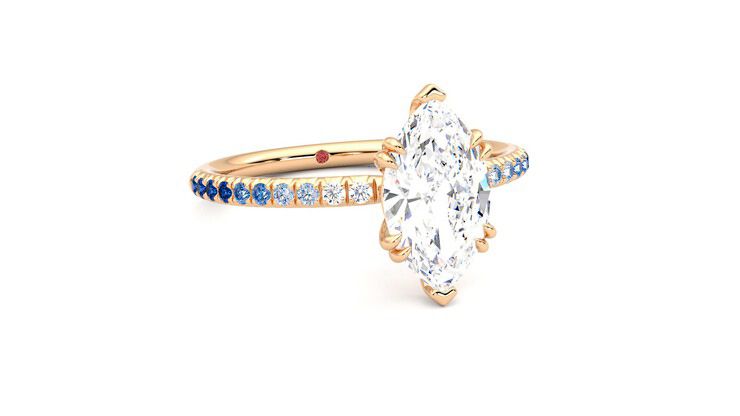 Taylor & Hart Damson Marquise Engagement Ring 360 degree image 4