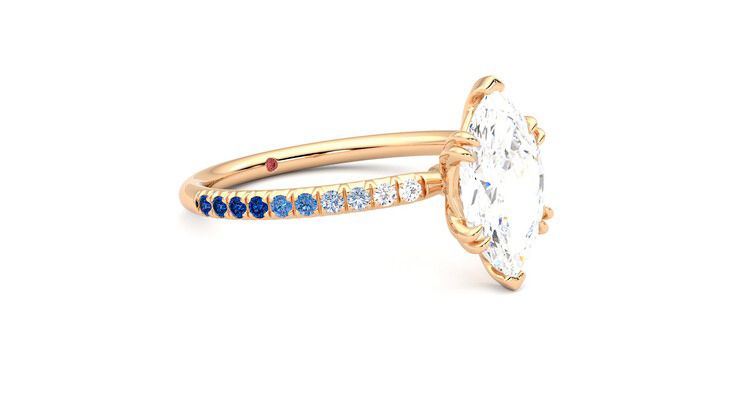 Taylor & Hart Damson Marquise Engagement Ring 360 degree image 6