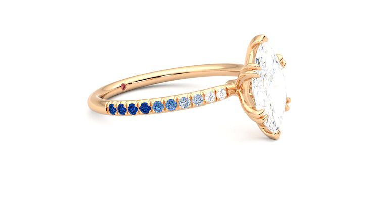 Taylor & Hart Damson Marquise Engagement Ring 360 degree image 7