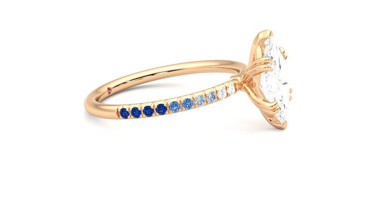Taylor & Hart Damson Marquise Engagement Ring 360 degree image 8