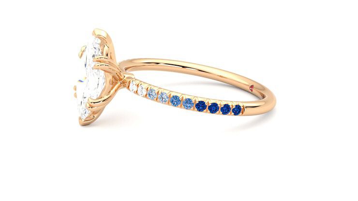 Taylor & Hart Damson Marquise Engagement Ring 360 degree image 22