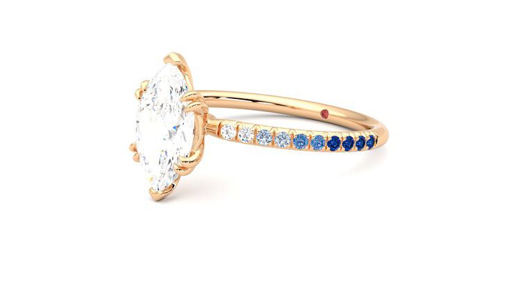Taylor & Hart Damson Marquise Engagement Ring 360 degree image 24