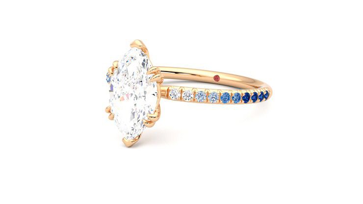 Taylor & Hart Damson Marquise Engagement Ring 360 degree image 25