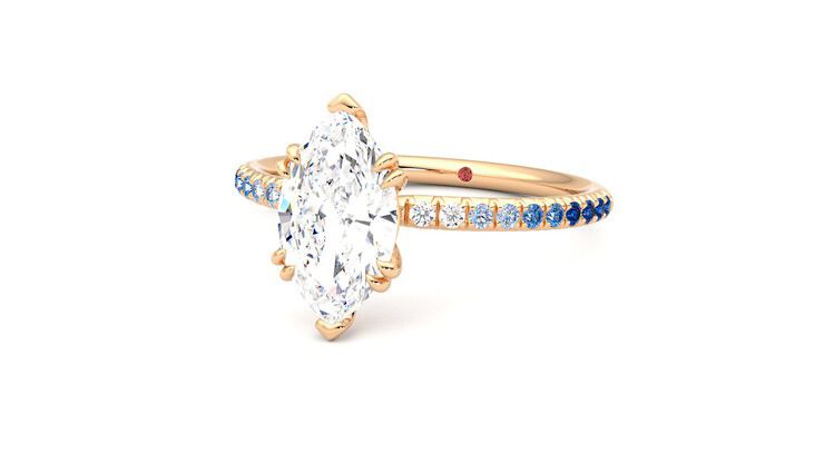 Taylor & Hart Damson Marquise Engagement Ring 360 degree image 26