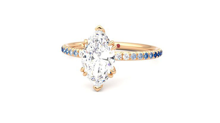 Taylor & Hart Damson Marquise Engagement Ring 360 degree image 27