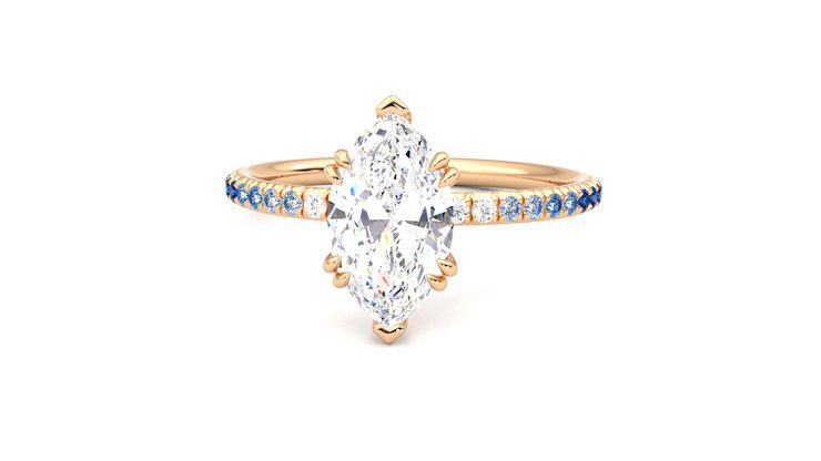 Taylor & Hart Damson Marquise Engagement Ring 360 degree image 28