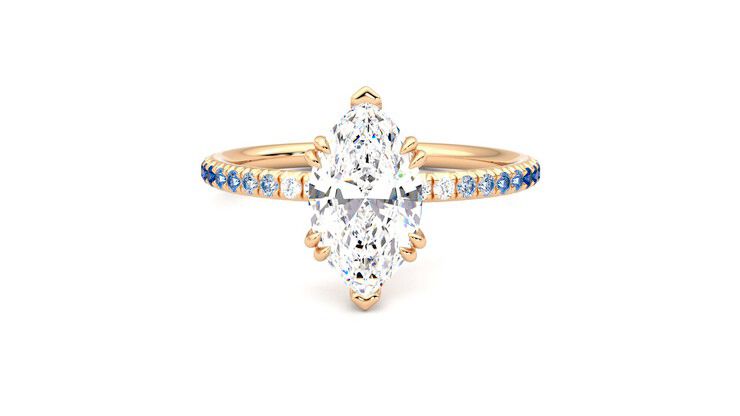 Taylor & Hart Damson Marquise Engagement Ring 360 degree image 29