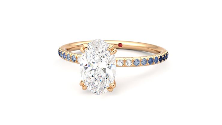 Taylor & Hart Damson Oval Engagement Ring 360 degree image 27