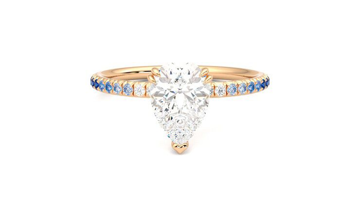 Taylor & Hart Damson Pear Engagement Ring 360 degree image 0