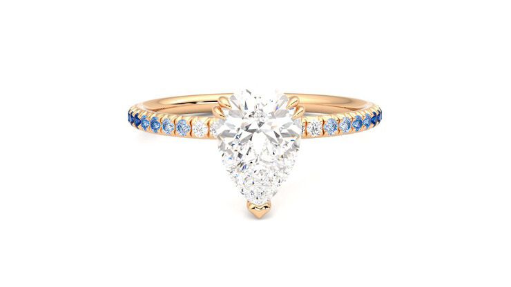 Taylor & Hart Damson Pear Engagement Ring 360 degree image 1