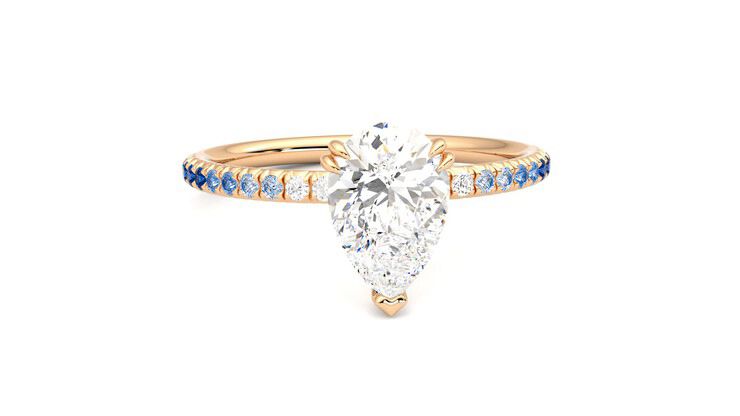 Taylor & Hart Damson Pear Engagement Ring 360 degree image 2