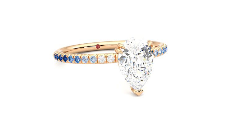 Taylor & Hart Damson Pear Engagement Ring 360 degree image 4