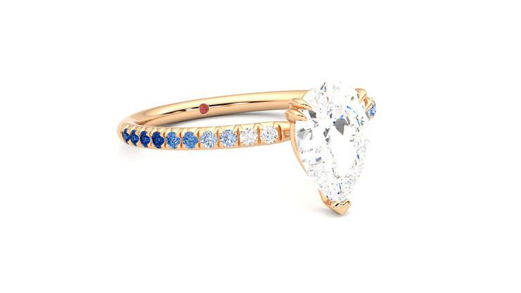Taylor & Hart Damson Pear Engagement Ring 360 degree image 5