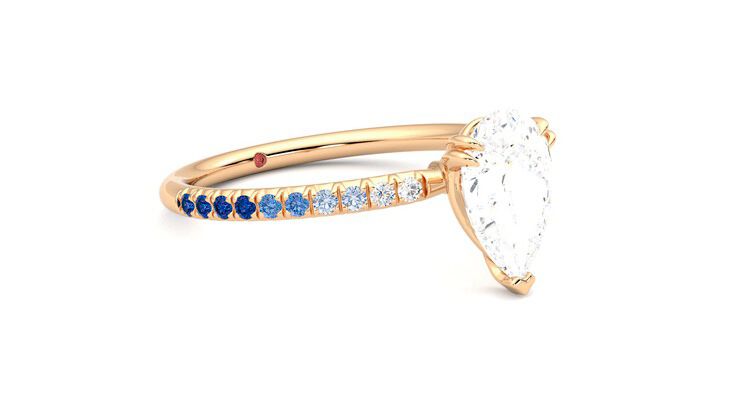 Taylor & Hart Damson Pear Engagement Ring 360 degree image 6