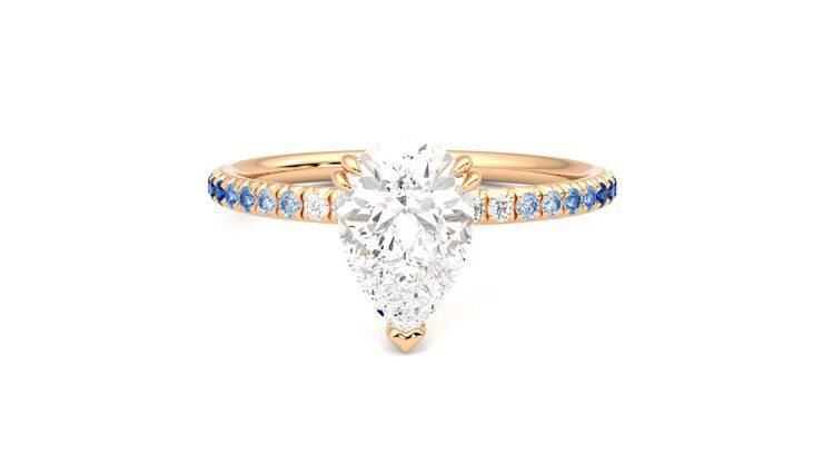 Taylor & Hart Damson Pear Engagement Ring 360 degree image 29