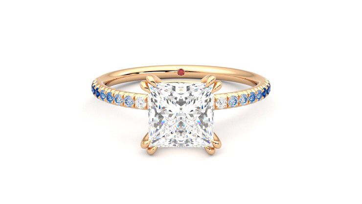 Taylor & Hart Damson Princess Engagement Ring 360 degree image 0