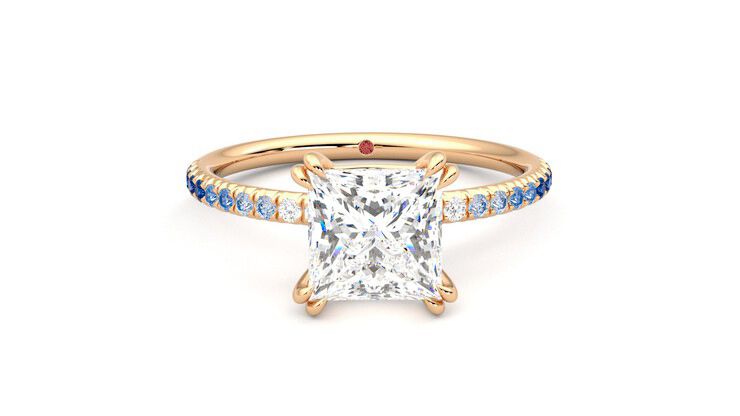 Taylor & Hart Damson Princess Engagement Ring 360 degree image 1