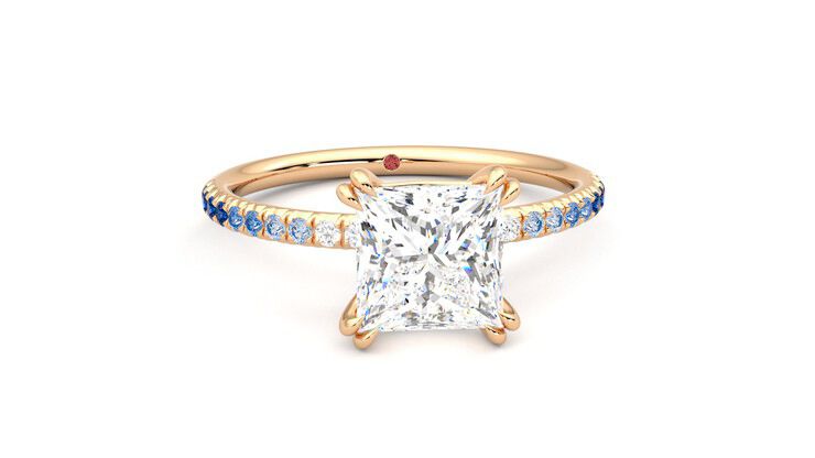 Taylor & Hart Damson Princess Engagement Ring 360 degree image 2