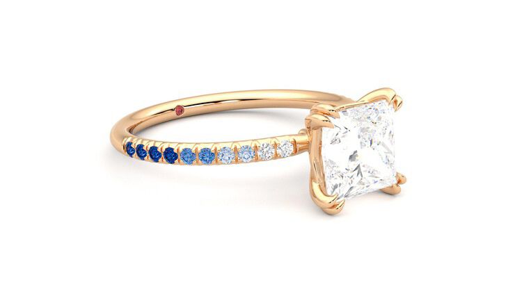 Taylor & Hart Damson Princess Engagement Ring 360 degree image 6