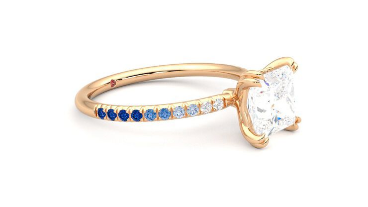 Taylor & Hart Damson Princess Engagement Ring 360 degree image 7