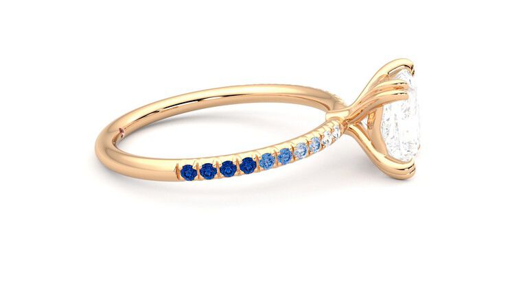 Taylor & Hart Damson Princess Engagement Ring 360 degree image 9