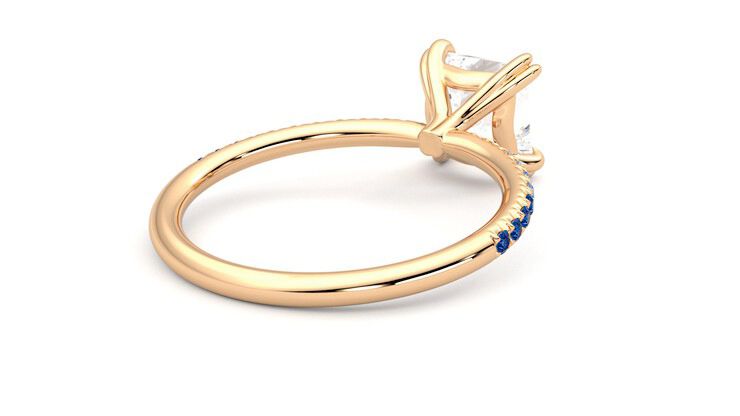Taylor & Hart Damson Princess Engagement Ring 360 degree image 13