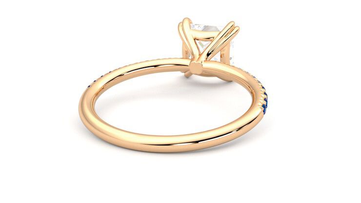 Taylor & Hart Damson Princess Engagement Ring 360 degree image 14