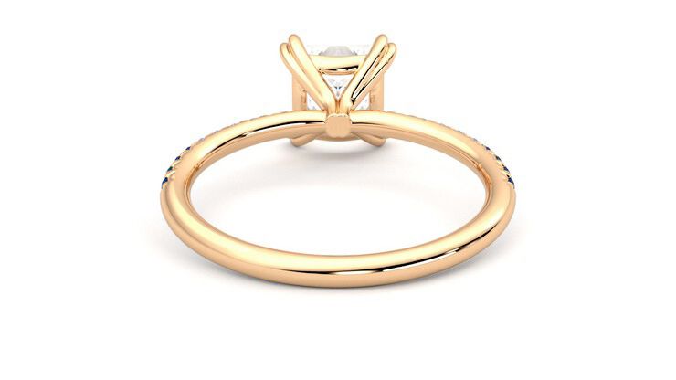 Taylor & Hart Damson Princess Engagement Ring 360 degree image 15