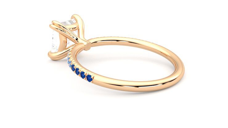 Taylor & Hart Damson Princess Engagement Ring 360 degree image 18