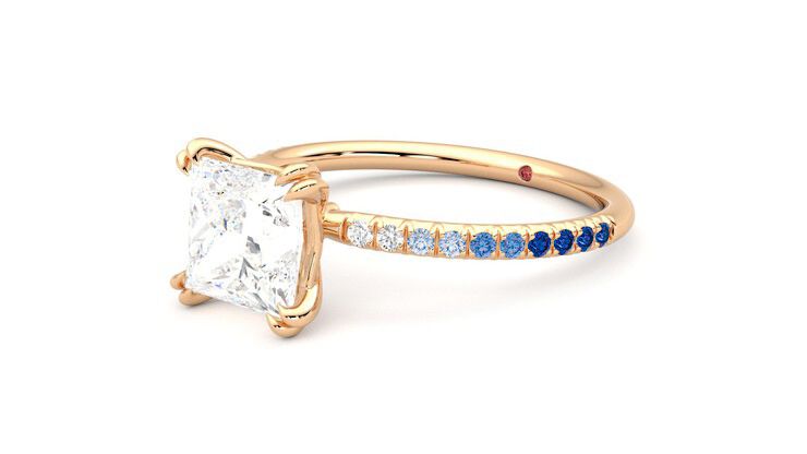 Taylor & Hart Damson Princess Engagement Ring 360 degree image 24