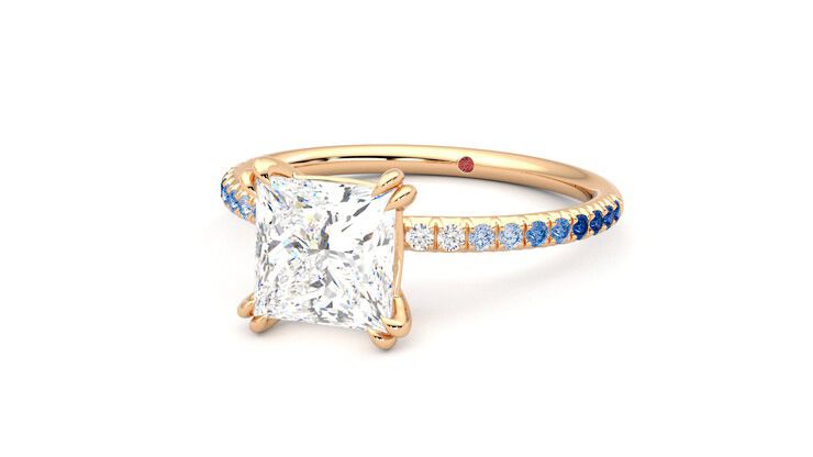 Taylor & Hart Damson Princess Engagement Ring 360 degree image 26