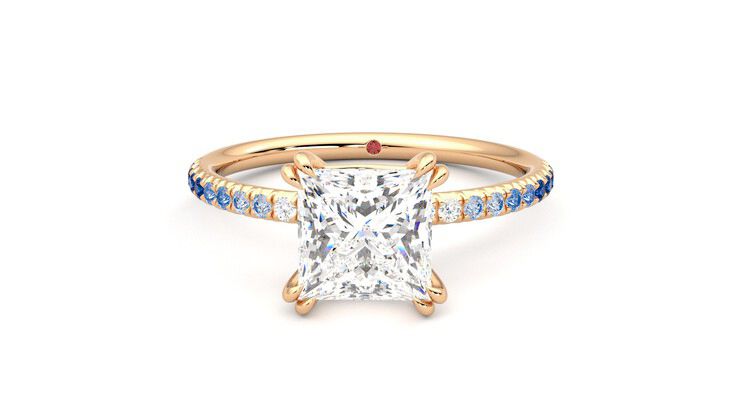 Taylor & Hart Damson Princess Engagement Ring 360 degree image 29