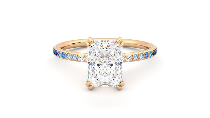 Taylor & Hart Damson Radiant Engagement Ring 360 degree image 0