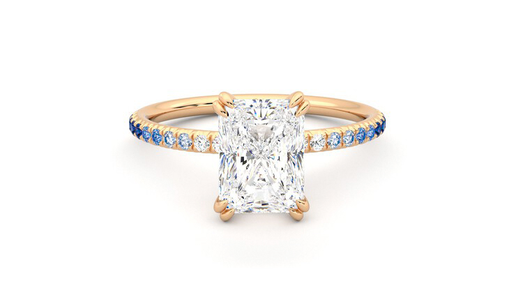 Taylor & Hart Damson Radiant Engagement Ring 360 degree image 1