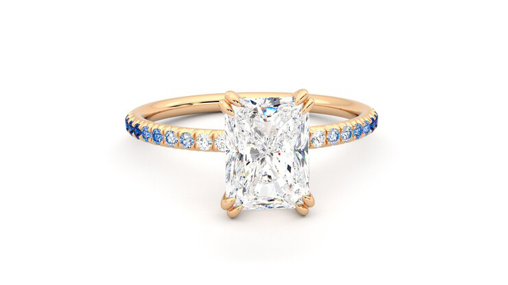 Taylor & Hart Damson Radiant Engagement Ring 360 degree image 2