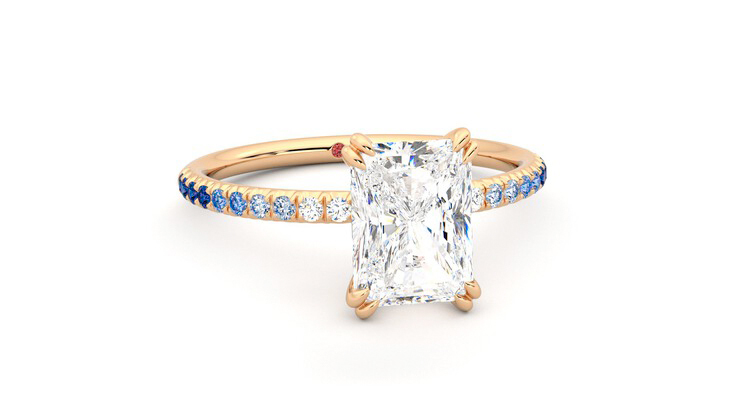 Taylor & Hart Damson Radiant Engagement Ring 360 degree image 3