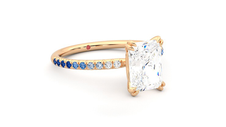 Taylor & Hart Damson Radiant Engagement Ring 360 degree image 5