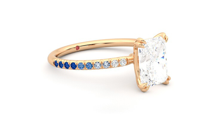 Taylor & Hart Damson Radiant Engagement Ring 360 degree image 6
