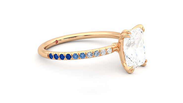 Taylor & Hart Damson Radiant Engagement Ring 360 degree image 7