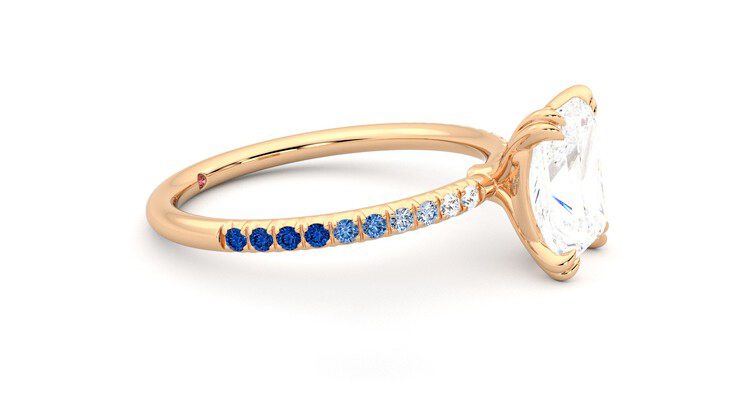 Taylor & Hart Damson Radiant Engagement Ring 360 degree image 8