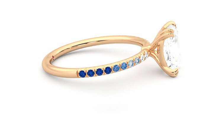Taylor & Hart Damson Radiant Engagement Ring 360 degree image 9