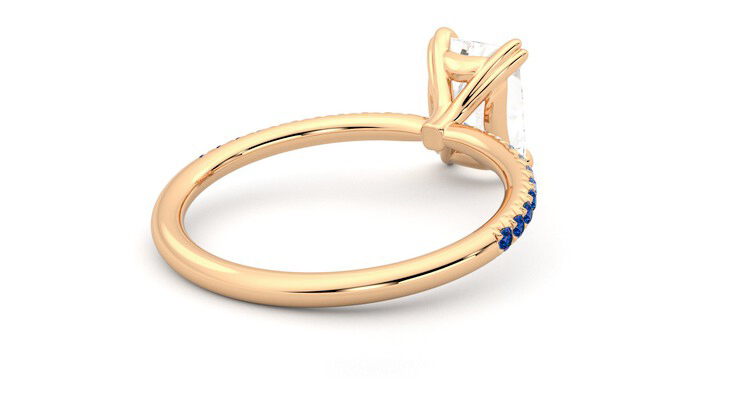 Taylor & Hart Damson Radiant Engagement Ring 360 degree image 13