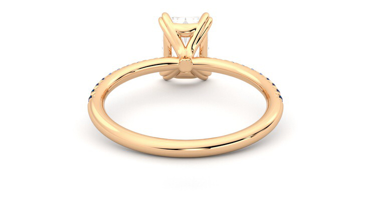 Taylor & Hart Damson Radiant Engagement Ring 360 degree image 15