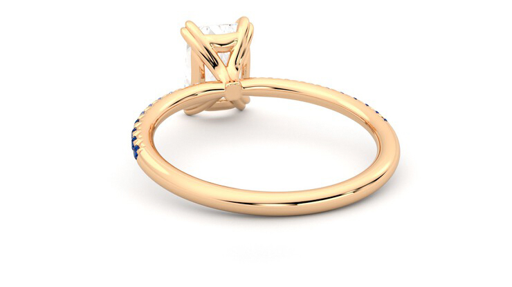 Taylor & Hart Damson Radiant Engagement Ring 360 degree image 16
