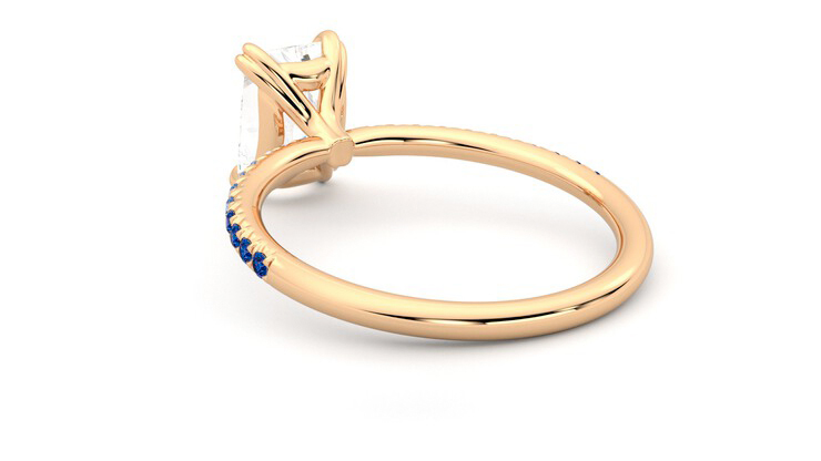Taylor & Hart Damson Radiant Engagement Ring 360 degree image 17