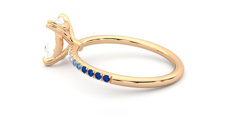 Taylor & Hart Damson Radiant Engagement Ring 360 degree image 19