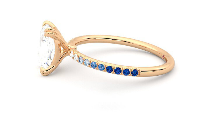 Taylor & Hart Damson Radiant Engagement Ring 360 degree image 21