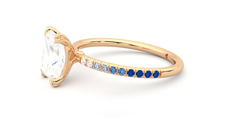 Taylor & Hart Damson Radiant Engagement Ring 360 degree image 22